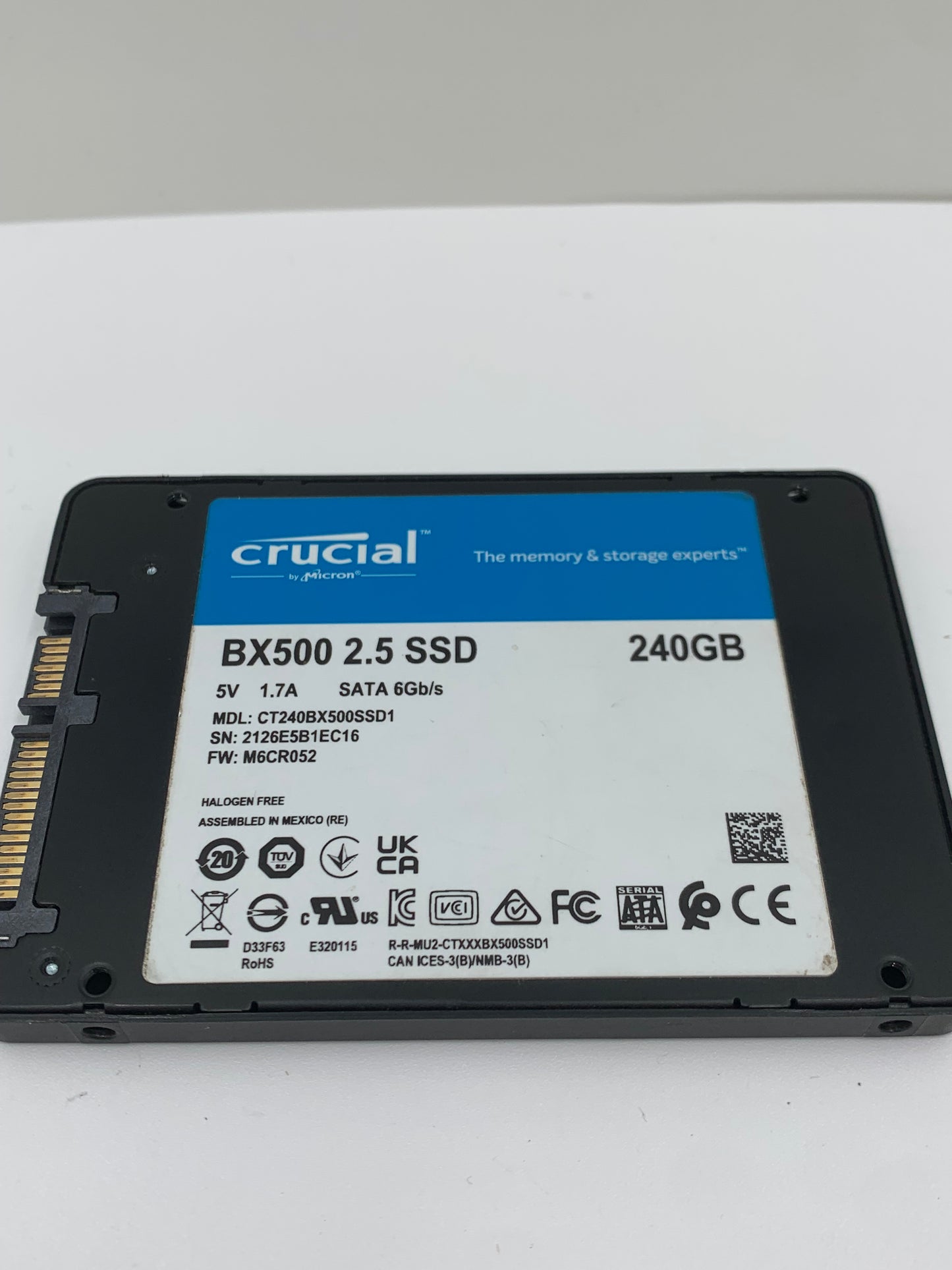 Crucial BX500 240GB 2.5” SSD