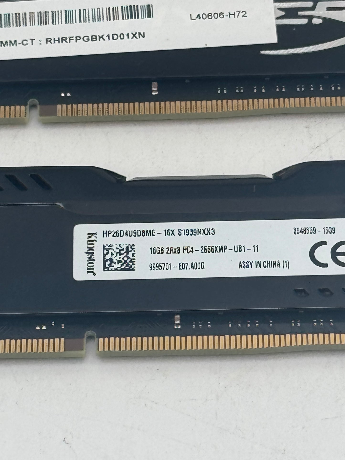 16GB (2x8GB) Kingston HyperX Fury 2666MHz DDR4 RAM